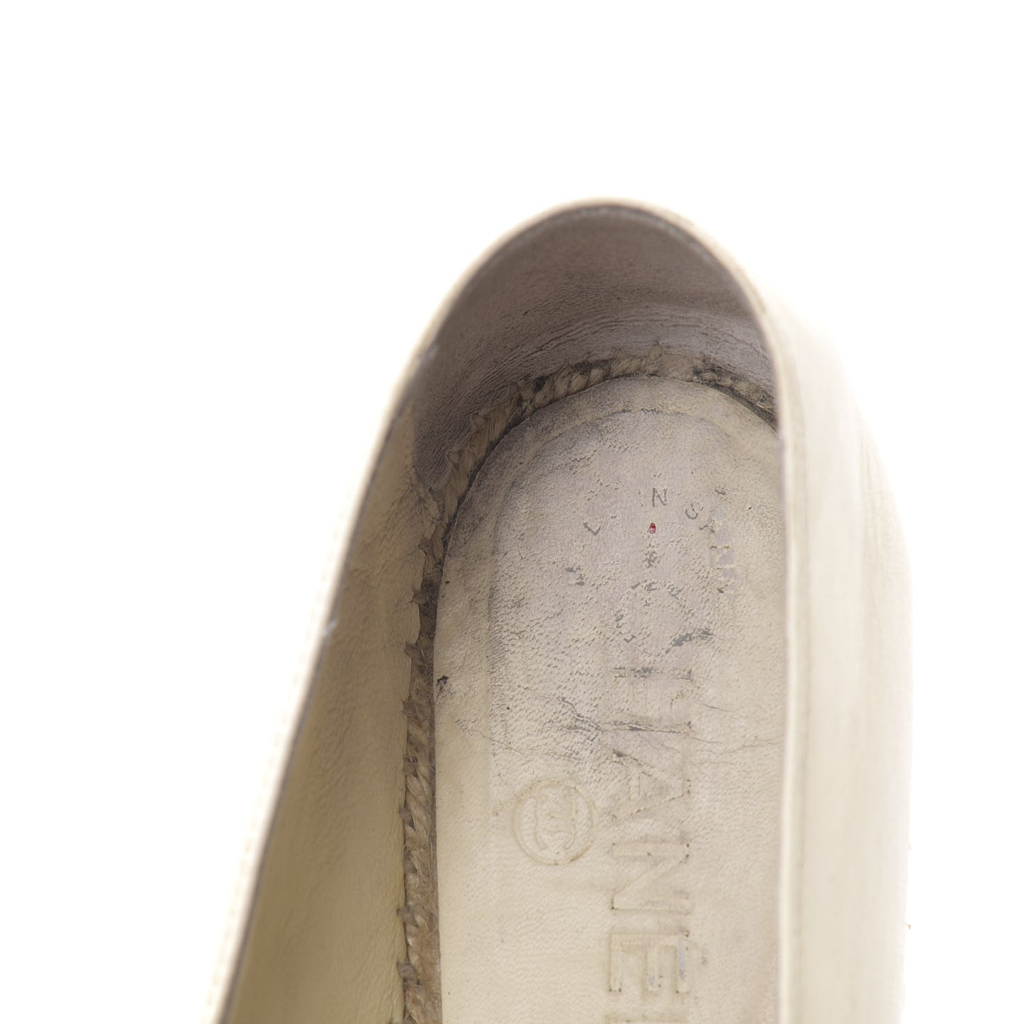 Lambskin CC Espadrilles 39 White Black