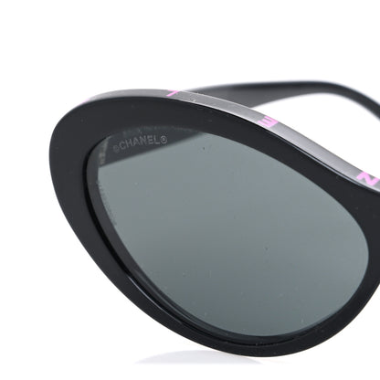 Chanel Acetate Oval Sunglasses 5416 Black Pink 7 of 7