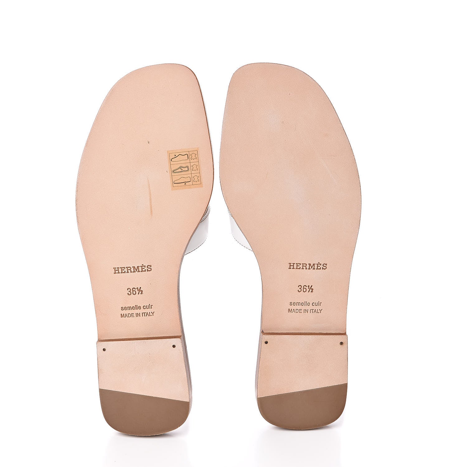 Hermes Box Calfskin Oran Sandals 36.5 White 5 of 8