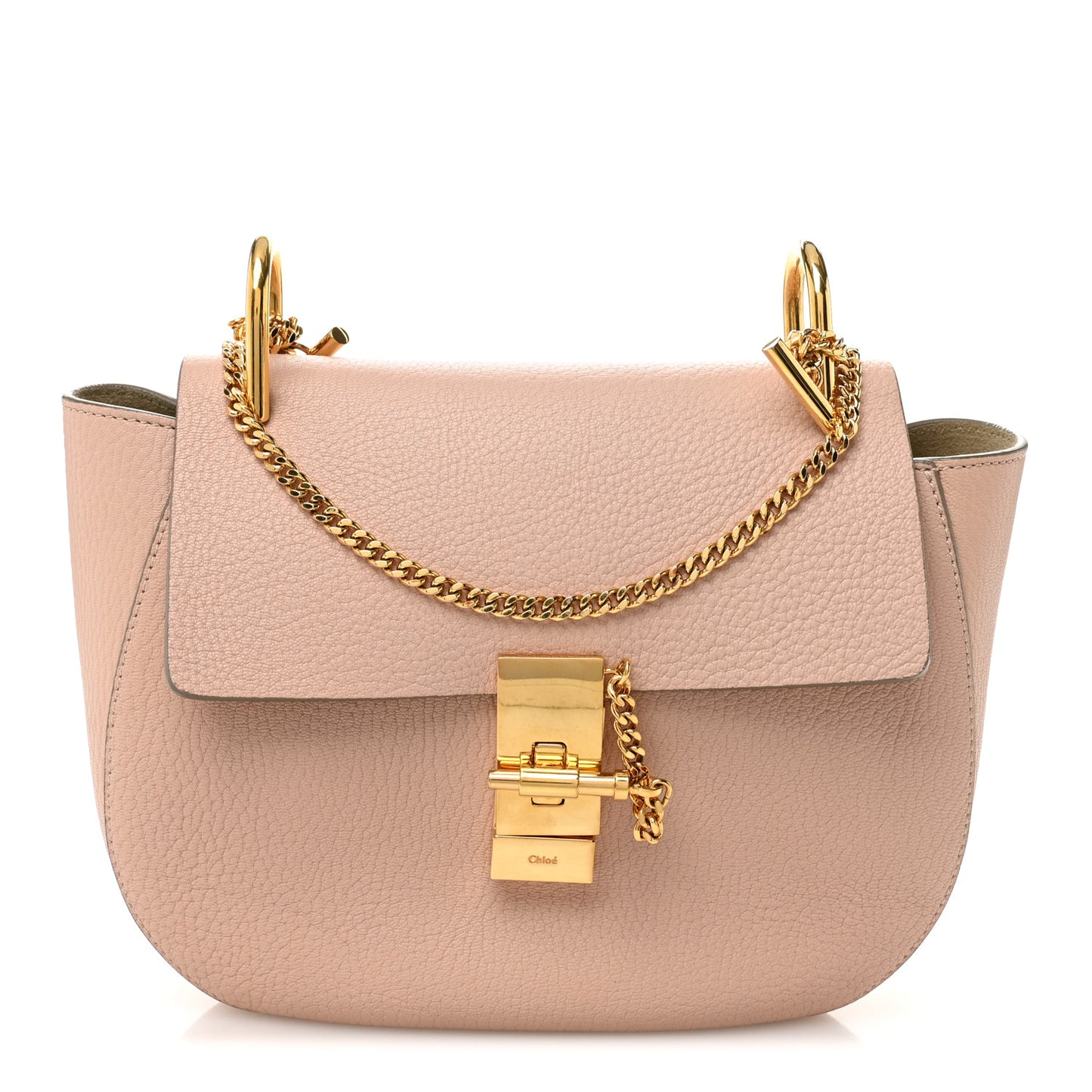 Grained Lambskin Drew Shoulder Bag Cement Pink