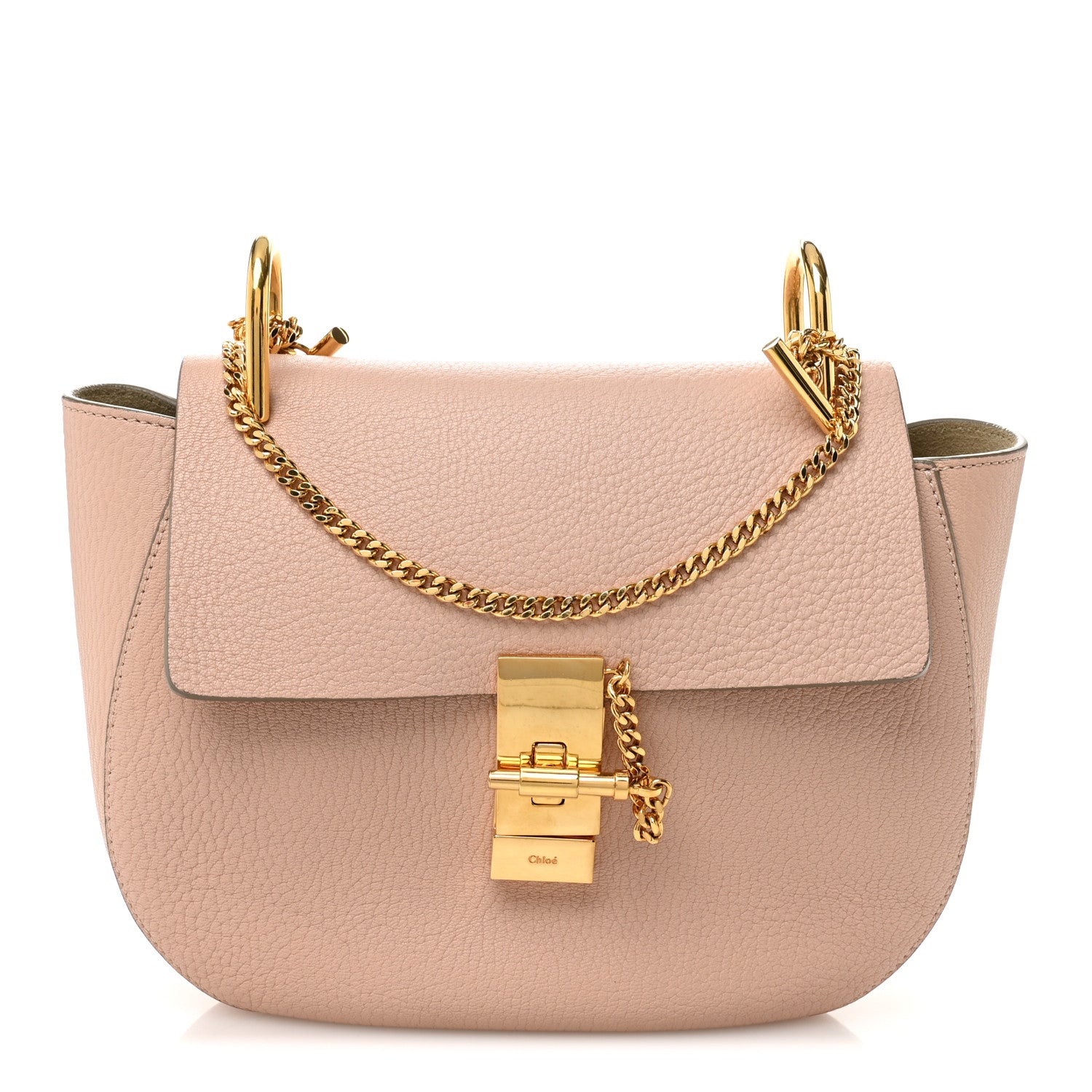 Chloe Grained Lambskin Drew Shoulder Bag Cement Pink 1 of 10