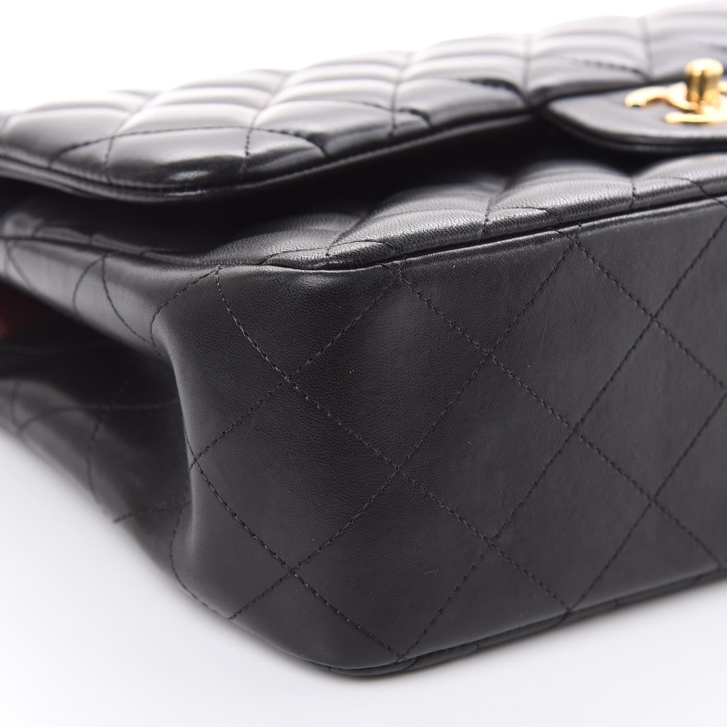 Chanel Lambskin Quilted Jumbo Double Flap Black 10 of 14