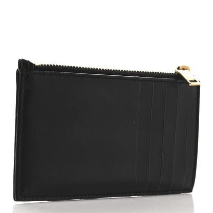 Saint Laurent Lambskin Matelasse Cassandre Carre Fragments Zippered Card Case Black 3 of 8
