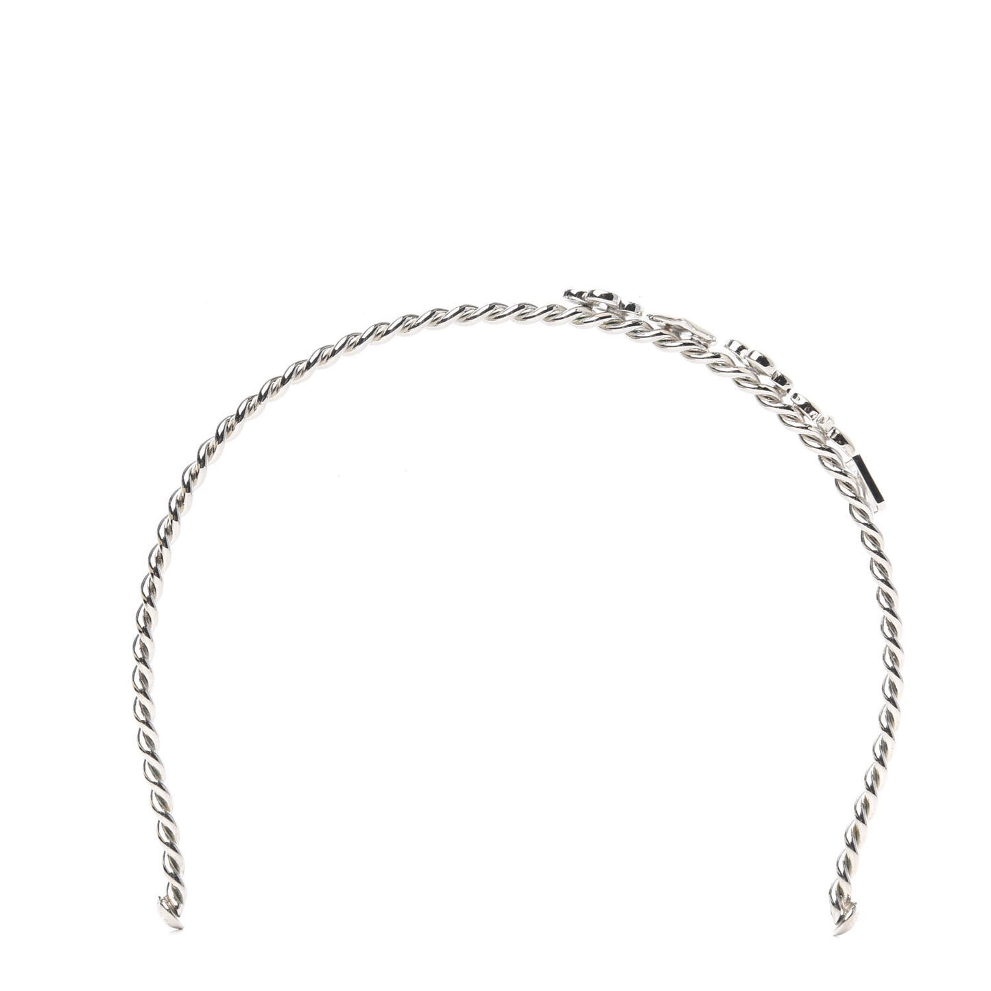 Brass Enamel Monogram Sweet Headband Silver