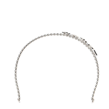 Louis Vuitton Brass Enamel Monogram Sweet Headband Silver 1 of 5