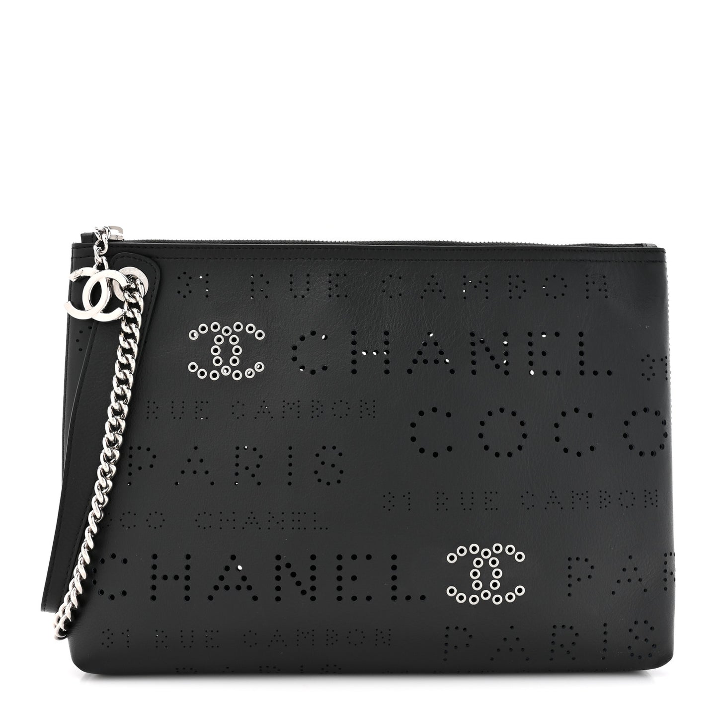 Calfskin Eyelets Clutch