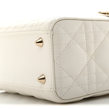 Christian Dior Lambskin Cannage Small My ABCDior Lady Dior White 10 of 13