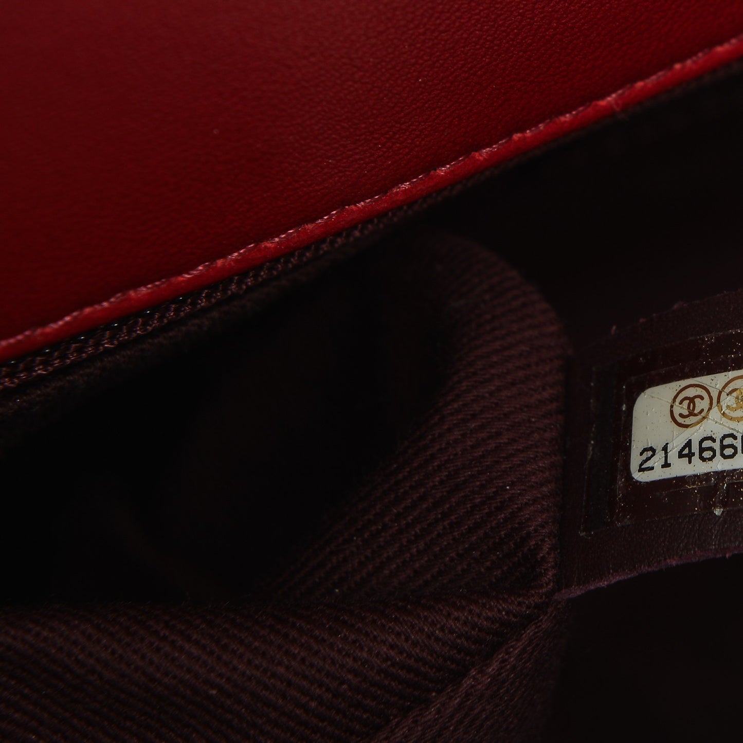 Lambskin Chevron Double Stitch Jumbo Single Flap Red