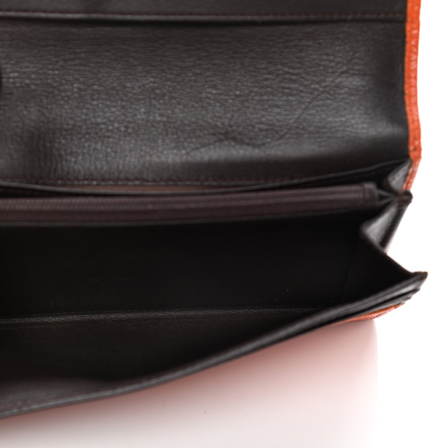 Loewe Grained Calfskin Continental Wallet Orange 4 of 4