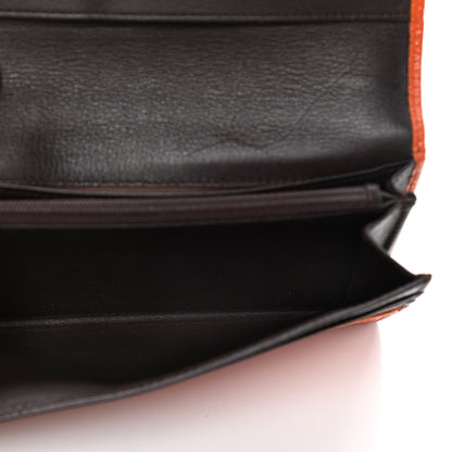 Loewe Grained Calfskin Continental Wallet Orange 4 of 4