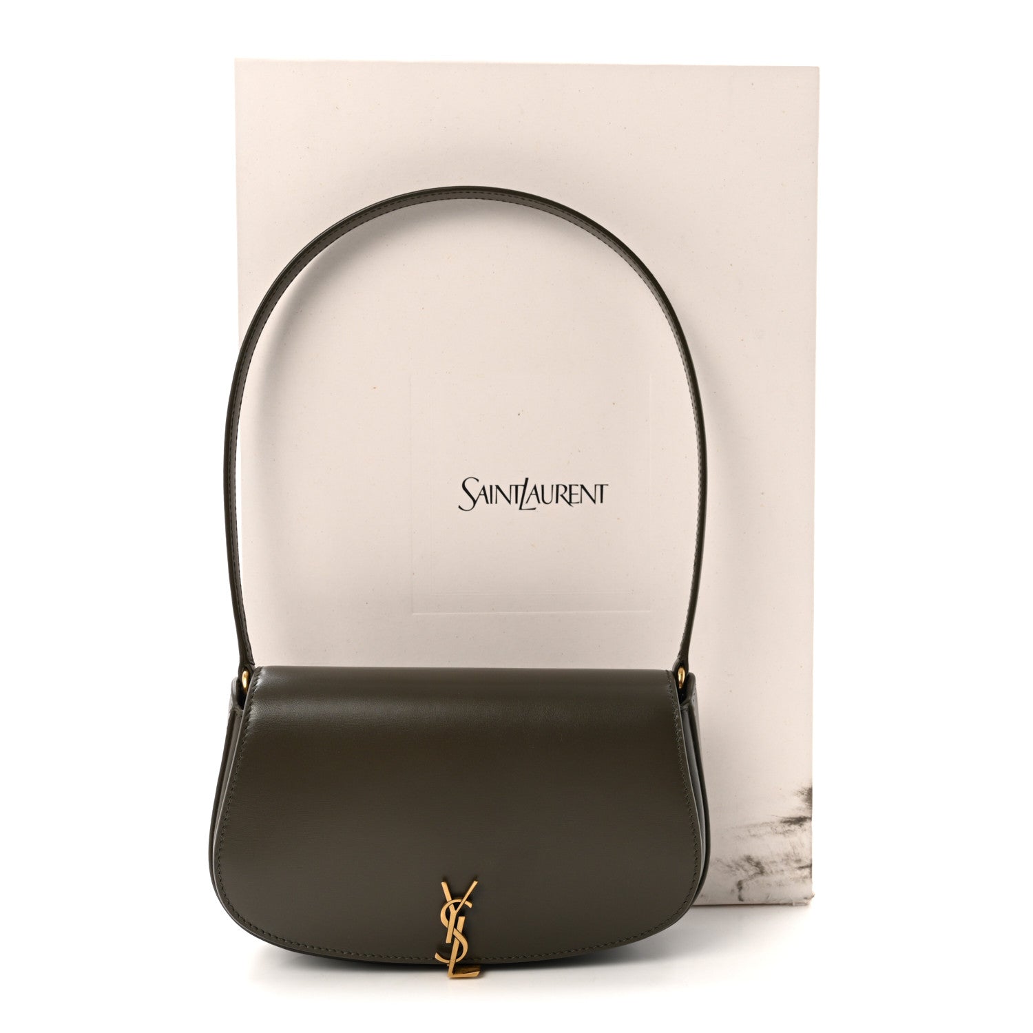 Saint Laurent Box Calfskin Mini Voltaire Shoulder Bag  Deep Musk 10 of 10