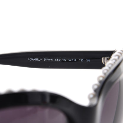 Chanel Freshwater Cultured Pearl Butterfly Sunglasses 6040-H Black 6 of 8