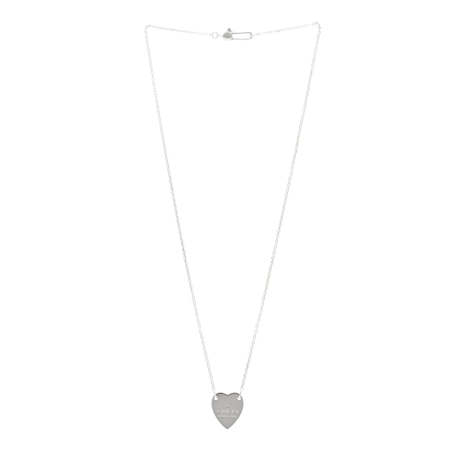Gucci Sterling Silver Trademark Heart Pendant Necklace 3 of 6