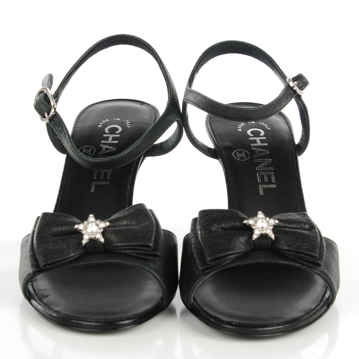 Glitter Buffalo Crystal Star Sandals 36 Black