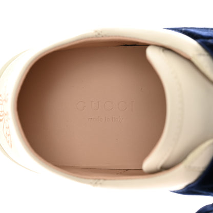 Gucci Calfskin Velvet Womens Bow Ace Sneakers 35 White 8 of 10