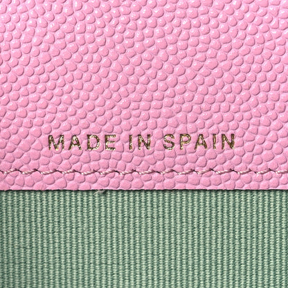 Chanel Caviar Metal Perforated Quilted CC Flap Card Holder Pink Green 7 of 9