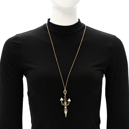 Hermes Metal Enamel Artificier Pendant Necklace Orfevre 2 of 8