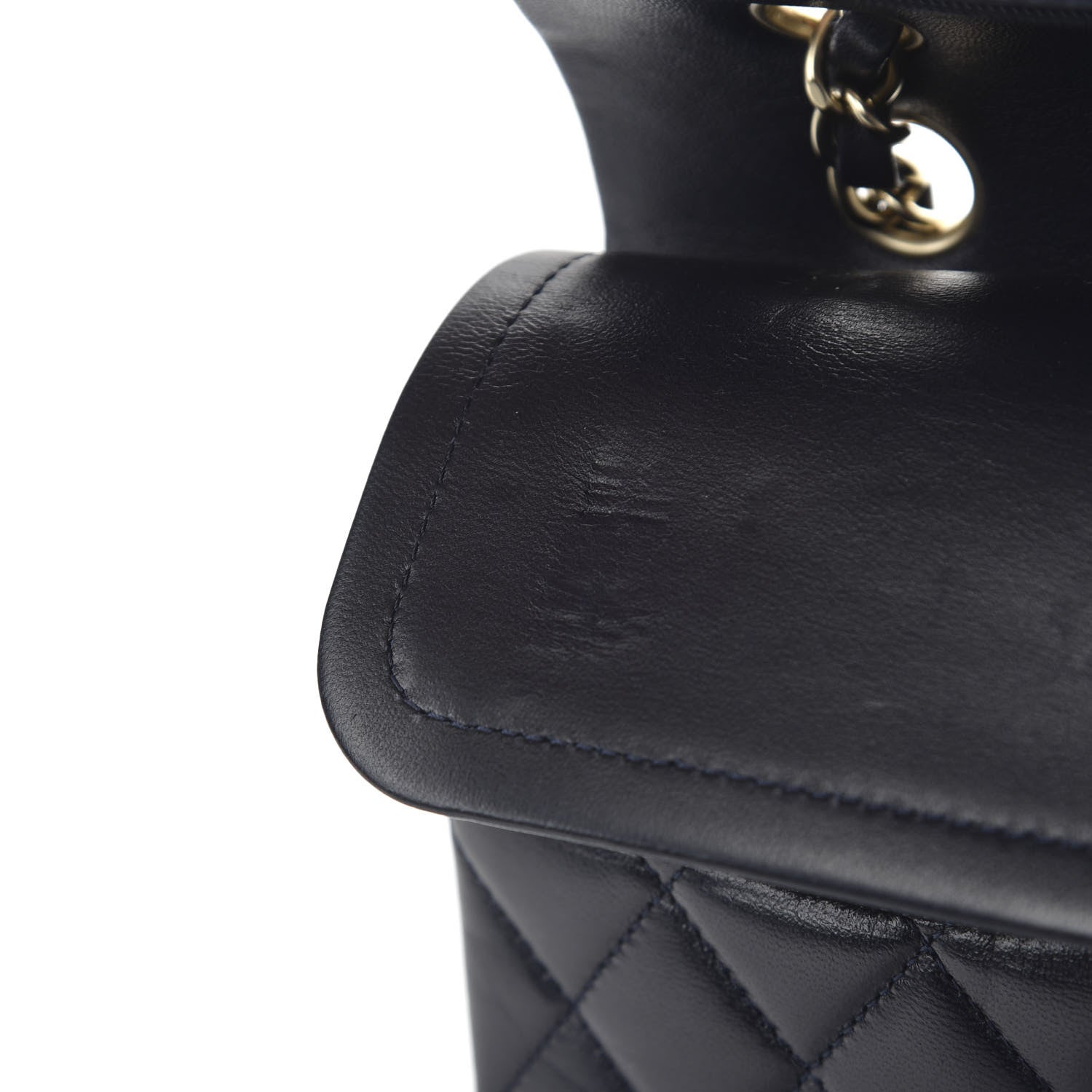 Chanel Lambskin Quilted Medium Double Flap Navy 11 of 12