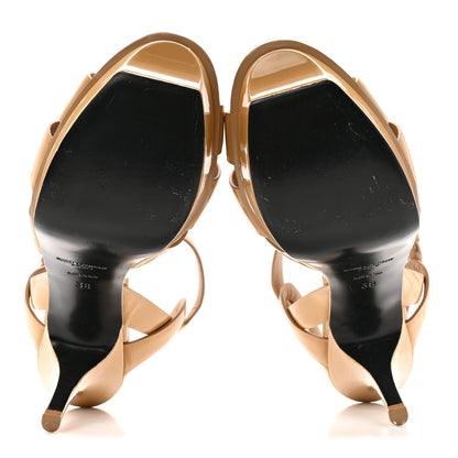 Saint Laurent Patent Tribute 75 Platform Sandals 38 Nude Powder 6 of 11