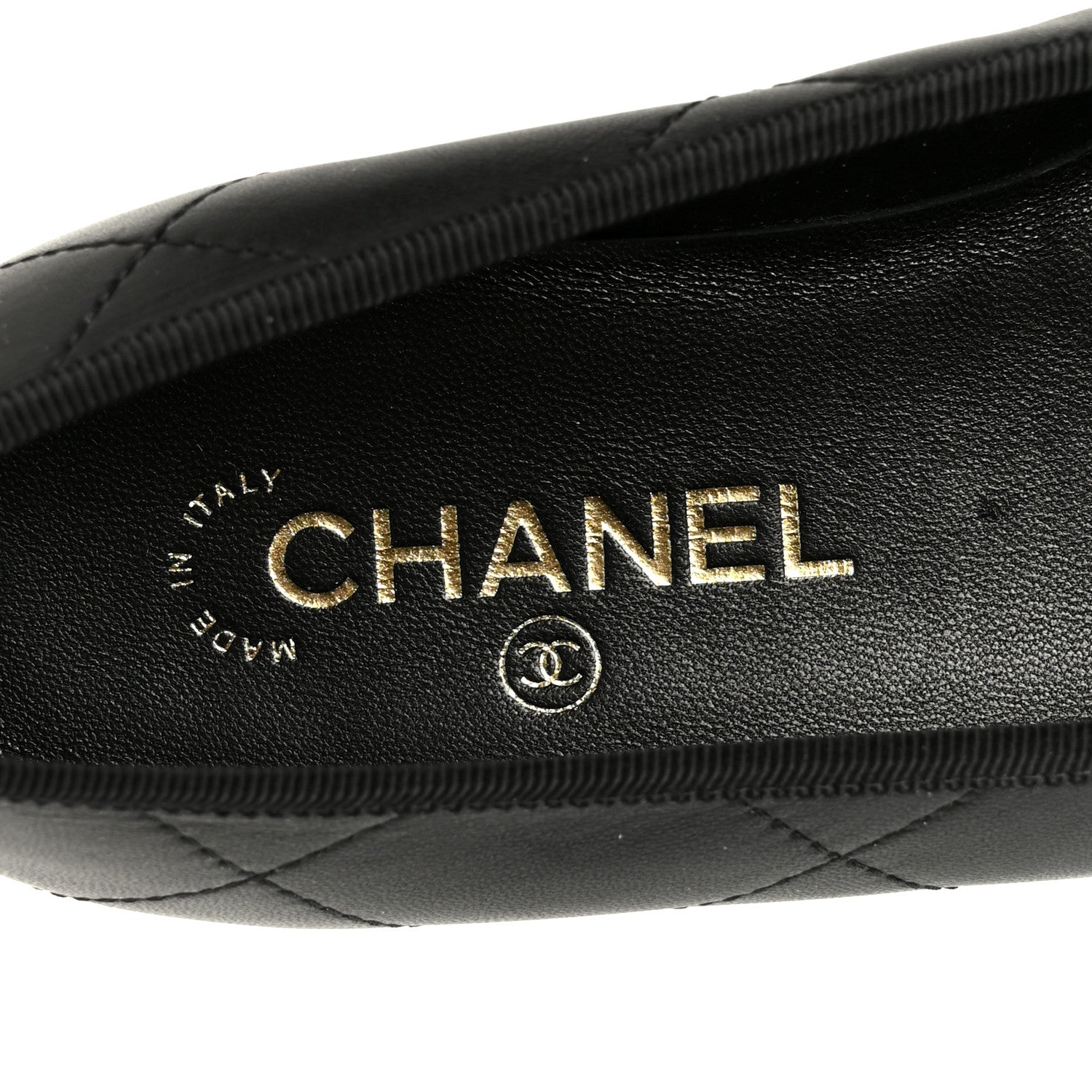 Chanel Lambskin Quilted CC Cambon Ballet Flats 38.5 Black White 7 of 11