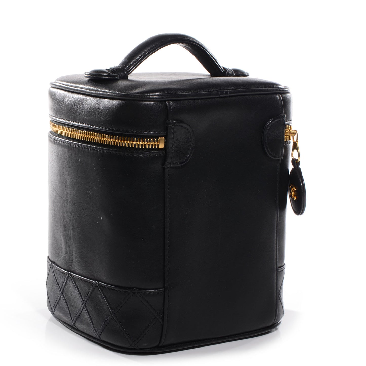 Lambskin Vanity Cosmetic Bag Black