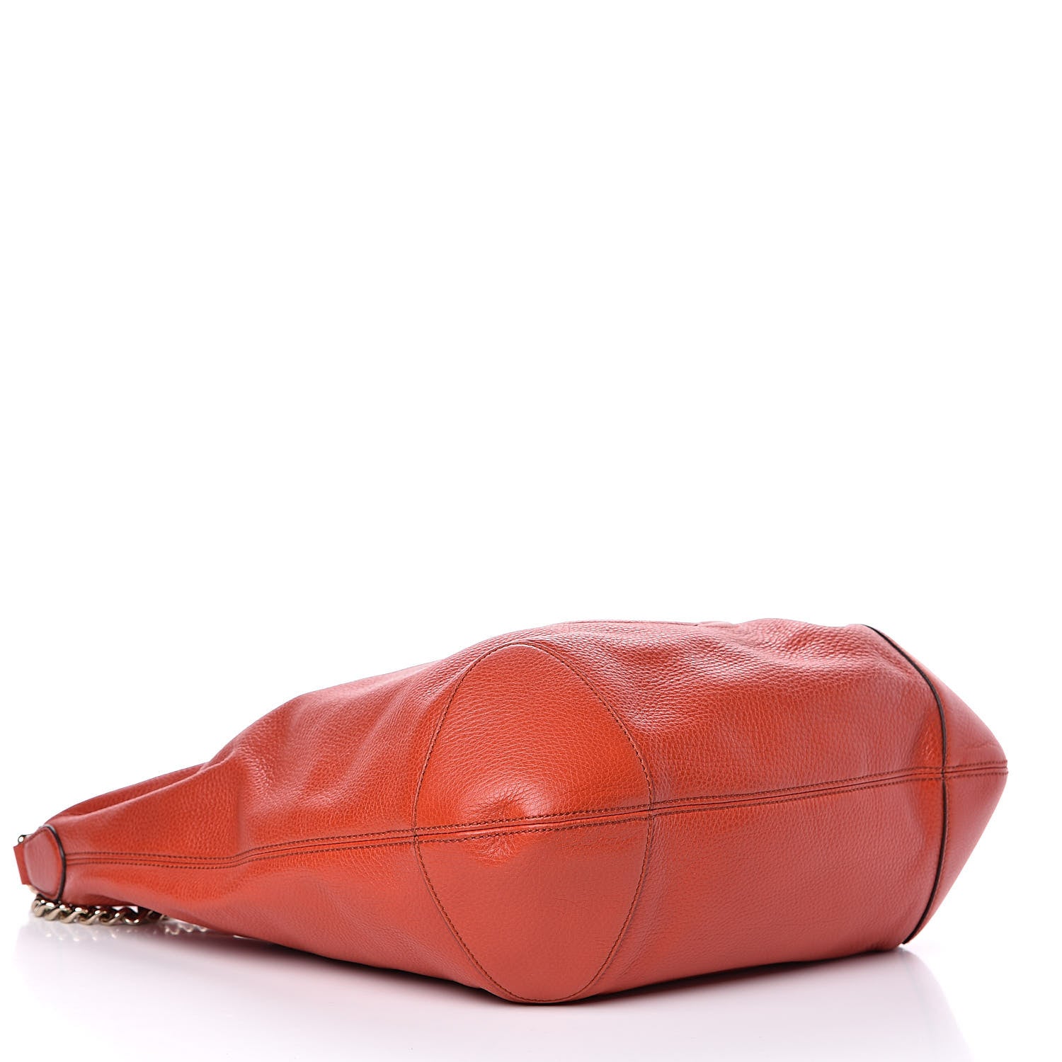 Gucci Pebbled Calfskin Medium Soho Chain Hobo Sun Orange 4 of 9