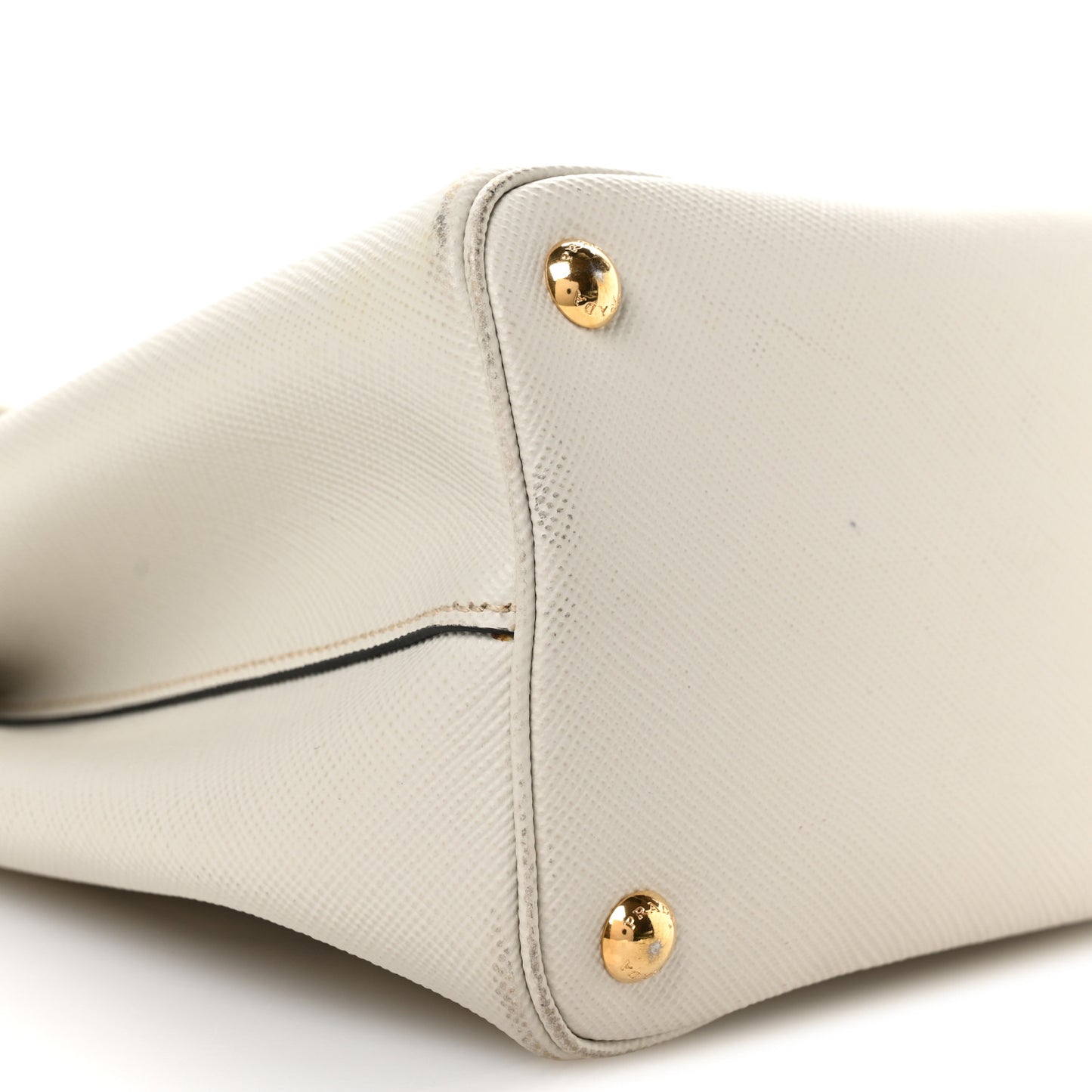 Saffiano Cuir Small Double Bag Talco Lacca