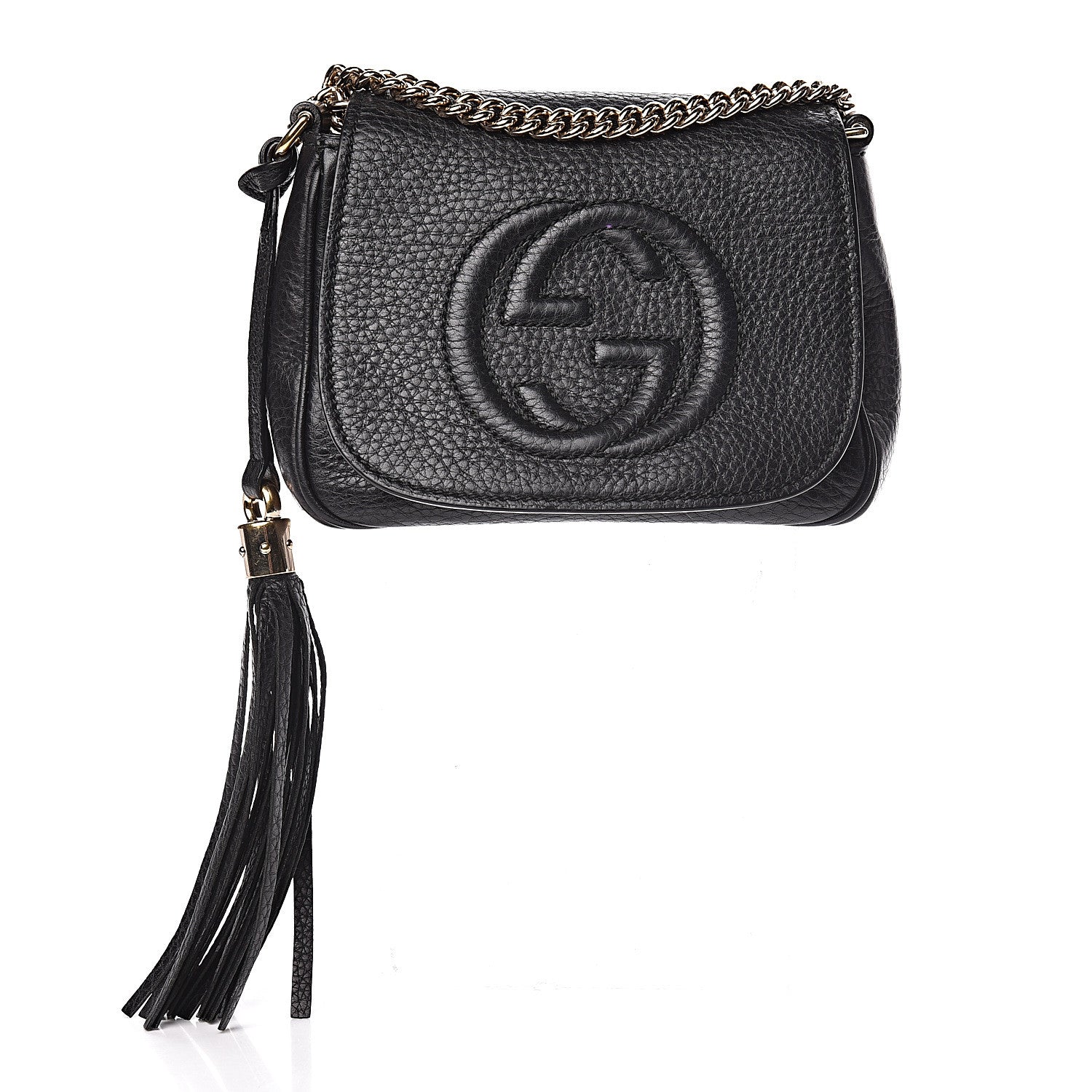 Gucci Pebbled Calfskin Small Soho Flap Crossbody Black 1 of 13