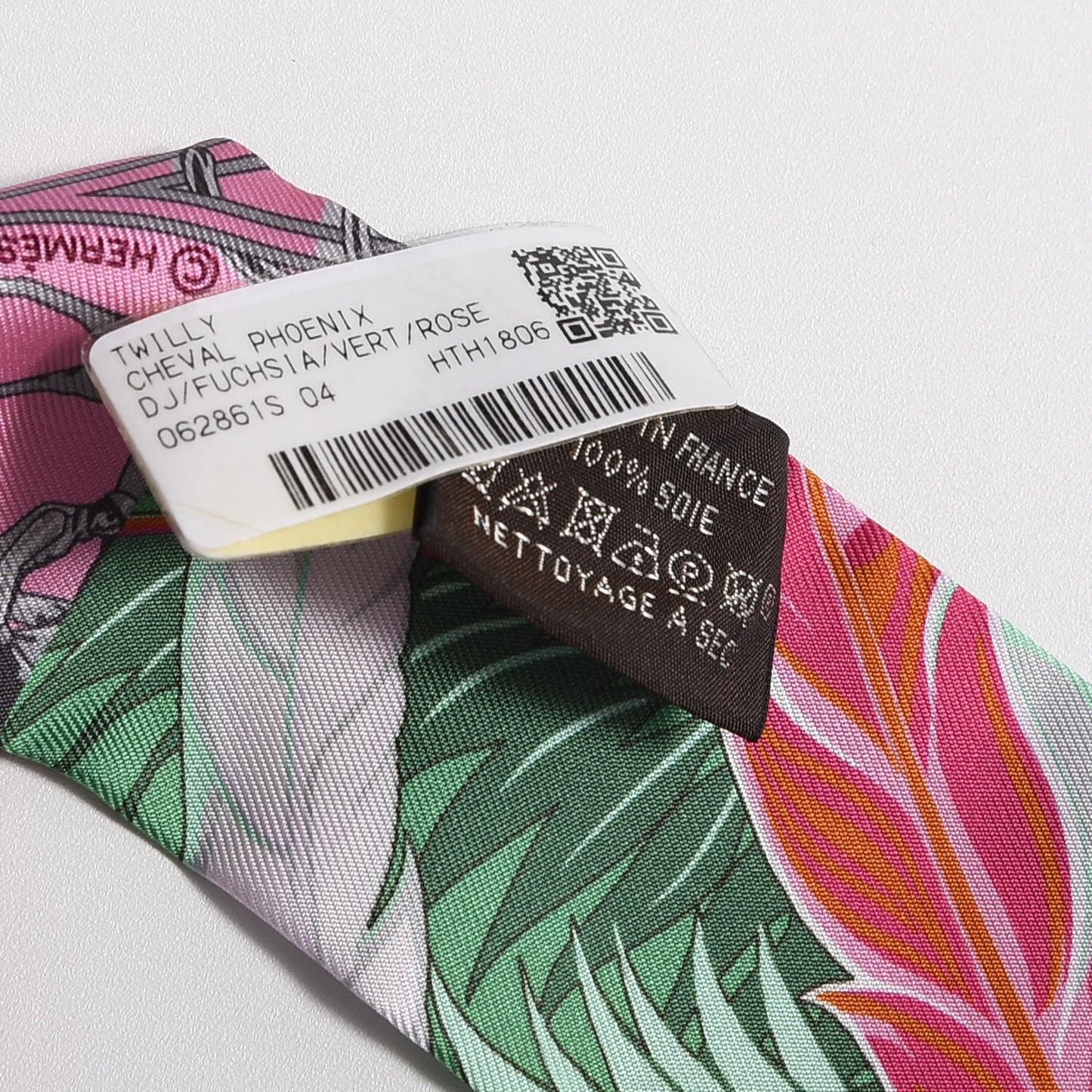 Silk Cheval Phoenix Twilly Fuchsia Vert Rose