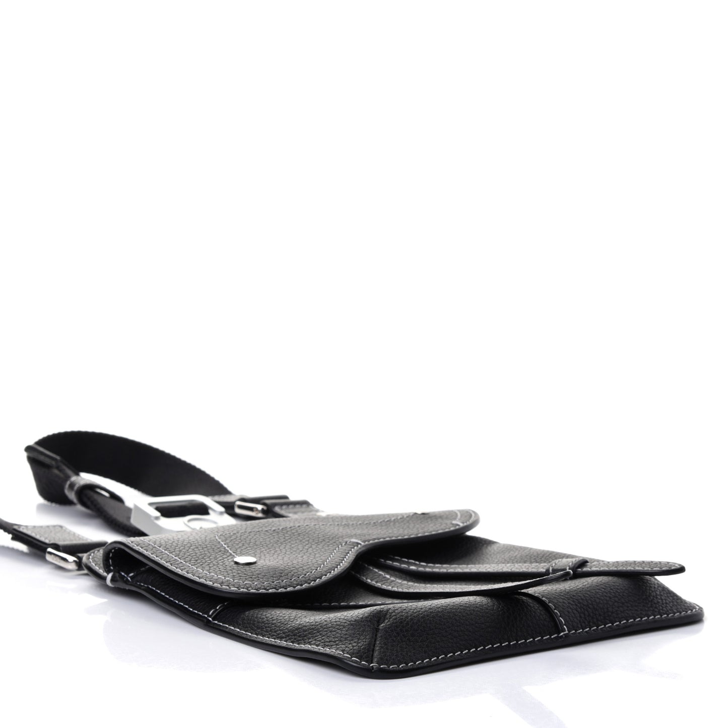 Calfskin Mens Messenger Bag Black