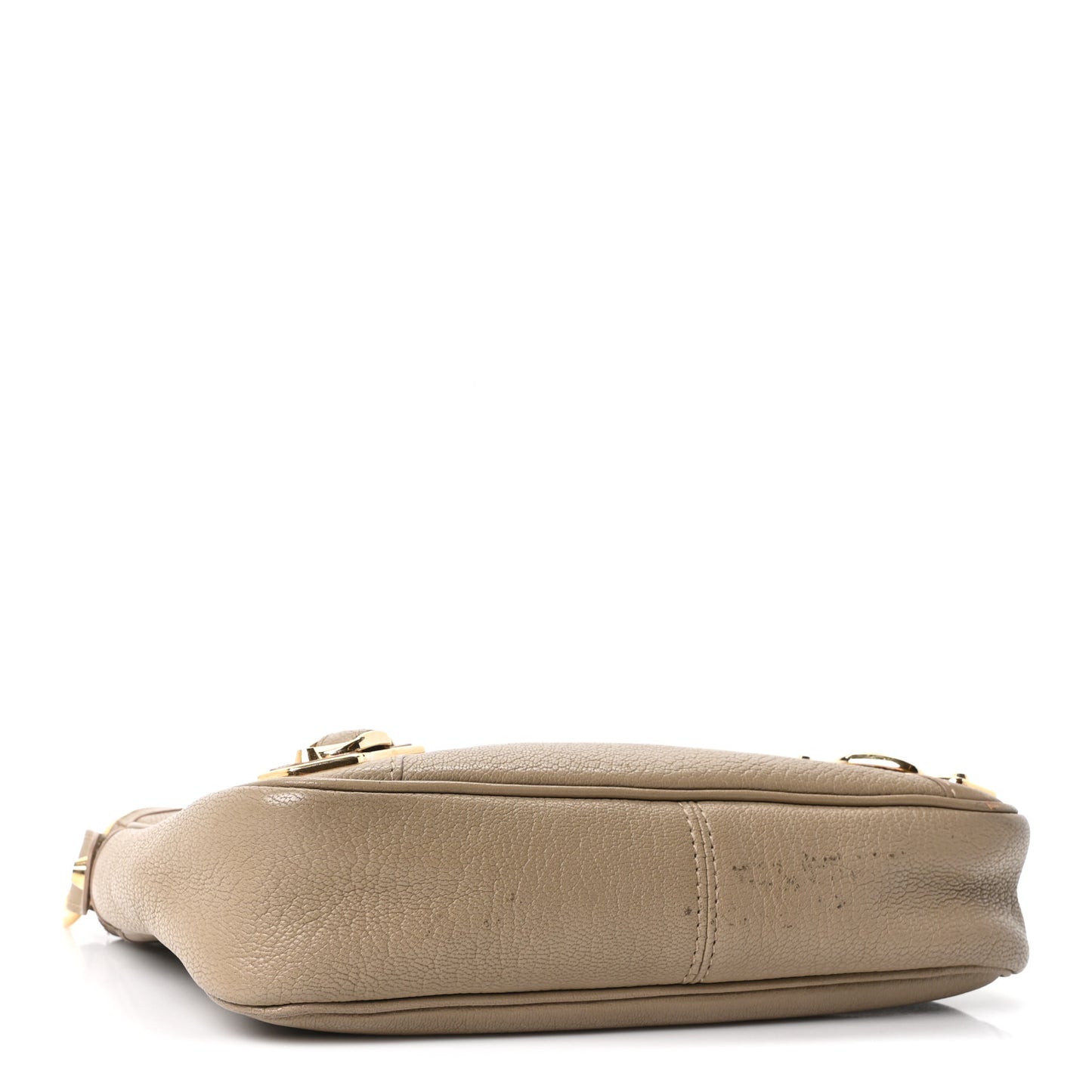 Chevre Gold Metallic Edge Hardware Hip Beige Latte