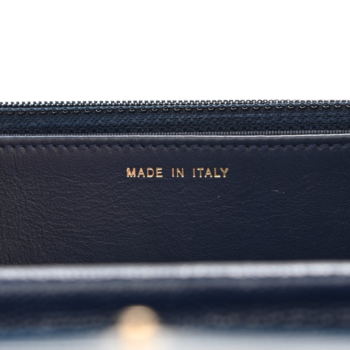 Caviar Quilted Wallet On Chain WOC Navy Blue