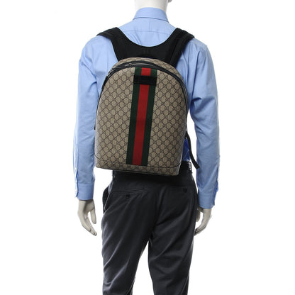 Gucci GG Supreme Monogram Web Dome Backpack Black 2 of 8