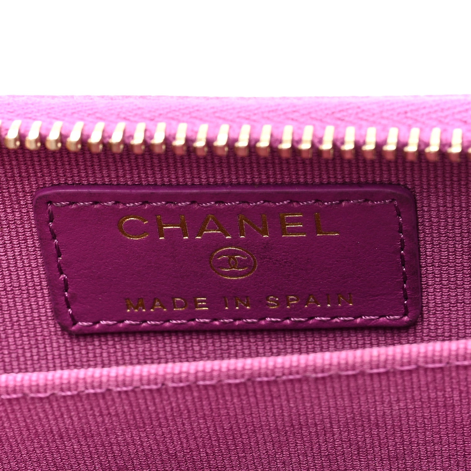 Chanel Caviar Quilted Zip Around Coin Purse Wallet Purple 6 of 8
