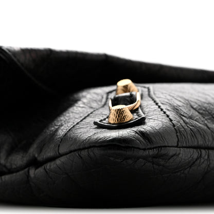 Balenciaga Agneau Giant 12 Gold Hardware Envelope Strap Clutch Black 11 of 16