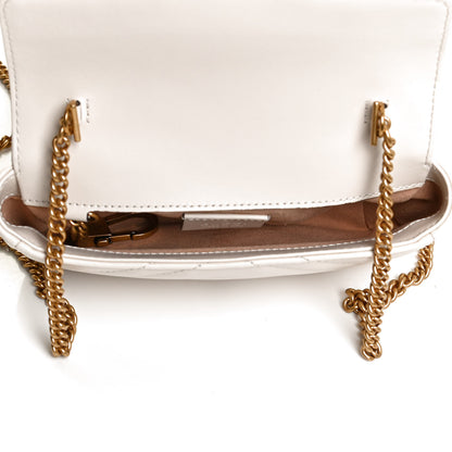Gucci Calfskin Matelasse Super Mini GG Marmont Shoulder Bag White 8 of 23