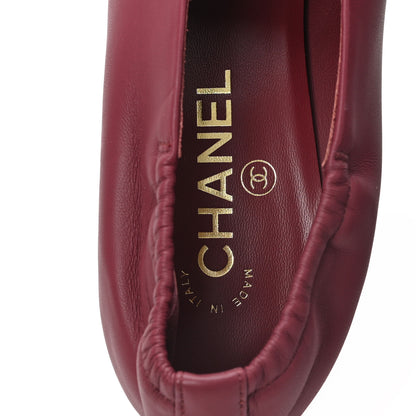 Chanel Lambskin Pumps  40 Burgundy Black 8 of 10
