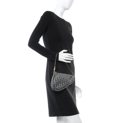 Christian Dior Monogram Mini Saddle Pochette Navy 2 of 8