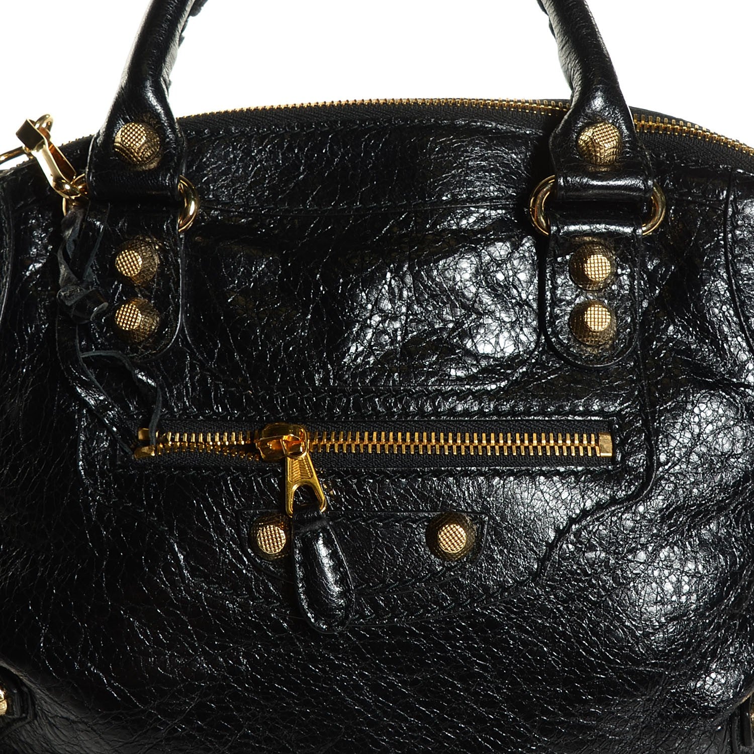 Balenciaga Agneau Giant 12 Gold Hardware Bowling Bag Black 7 of 14
