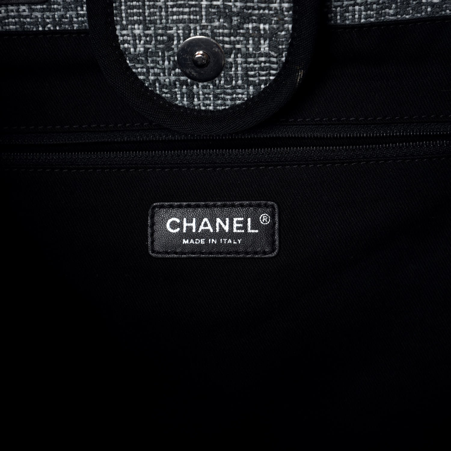 Chanel Canvas Large Deauville Tote Charcoal 6 of 9