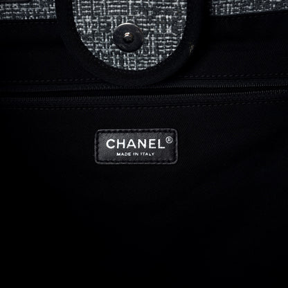 Chanel Canvas Large Deauville Tote Charcoal 6 of 9
