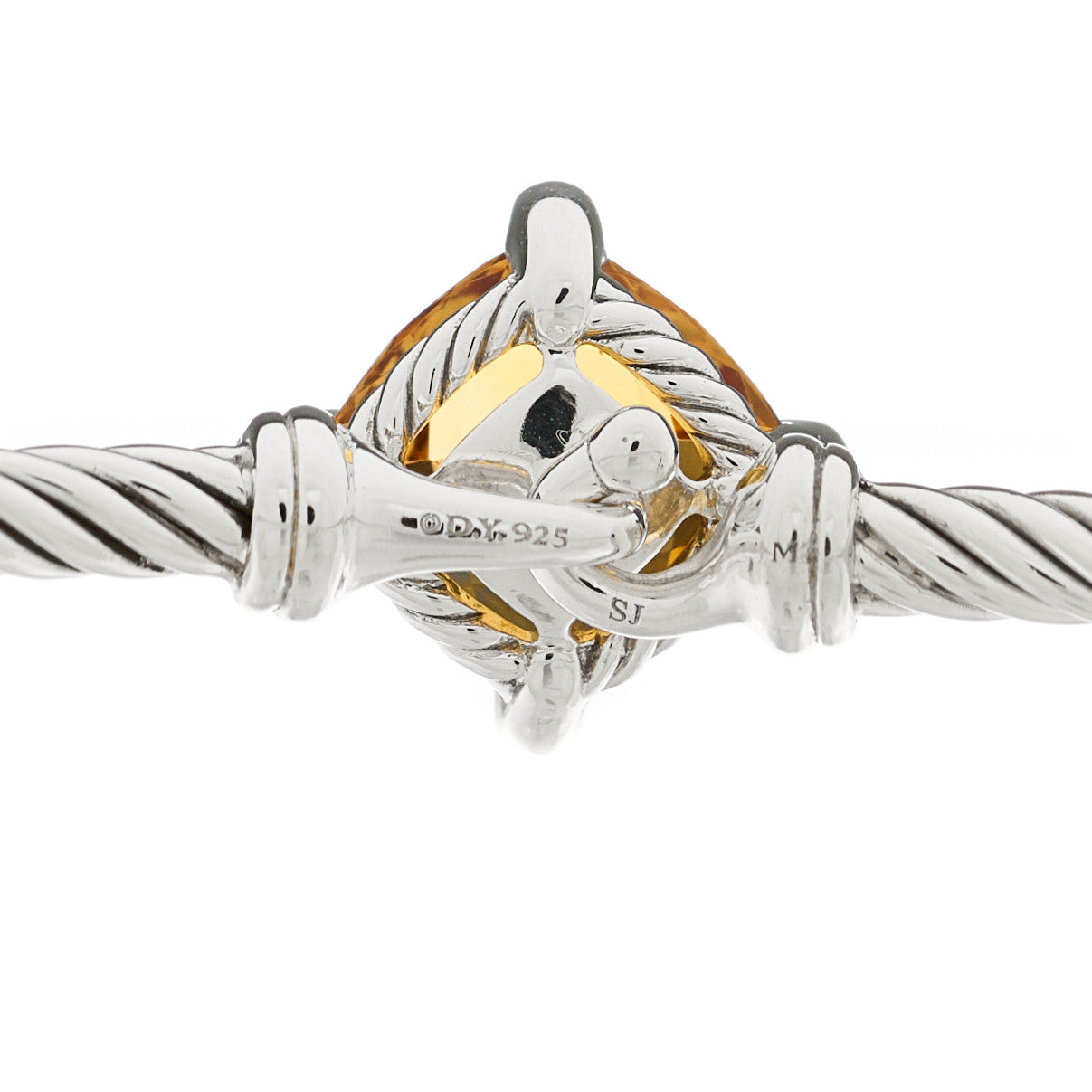 Sterling Silver Diamond Citrine 3mm Chatelaine Bracelet