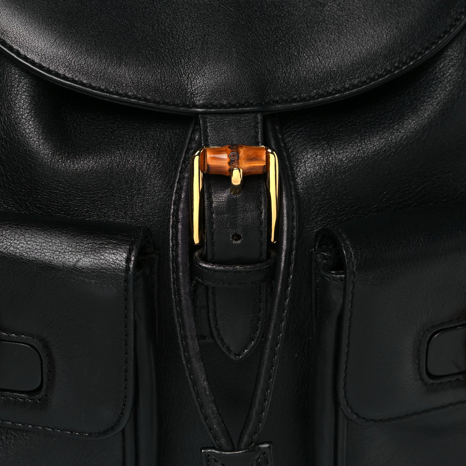 Gucci Calfskin Bamboo Backpack Black 7 of 15
