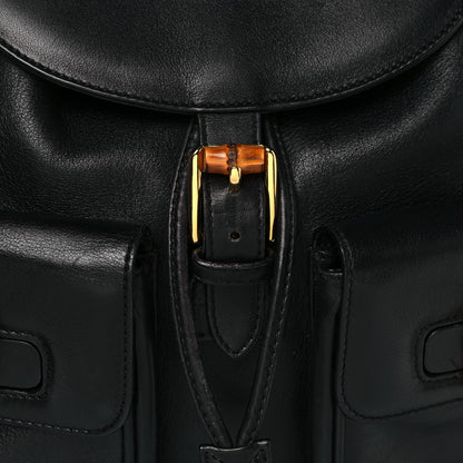 Gucci Calfskin Bamboo Backpack Black 7 of 15