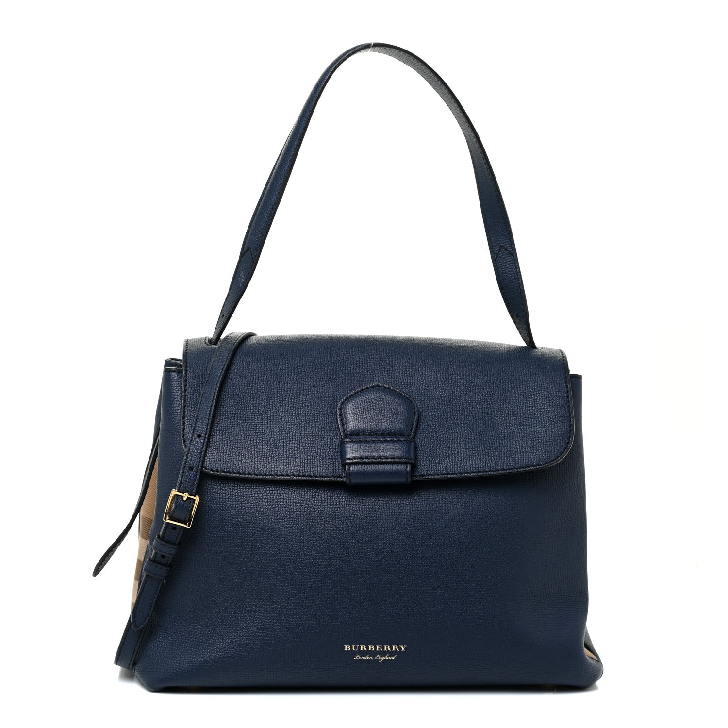 Burberry Derby Calfskin House Check Medium Camberley Ink Blue 1 of 20