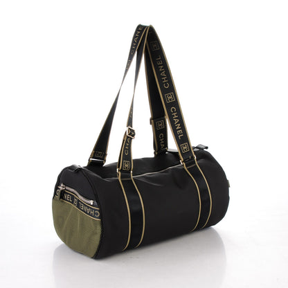 Chanel Nylon Sport Duffle Black Green 3 of 7