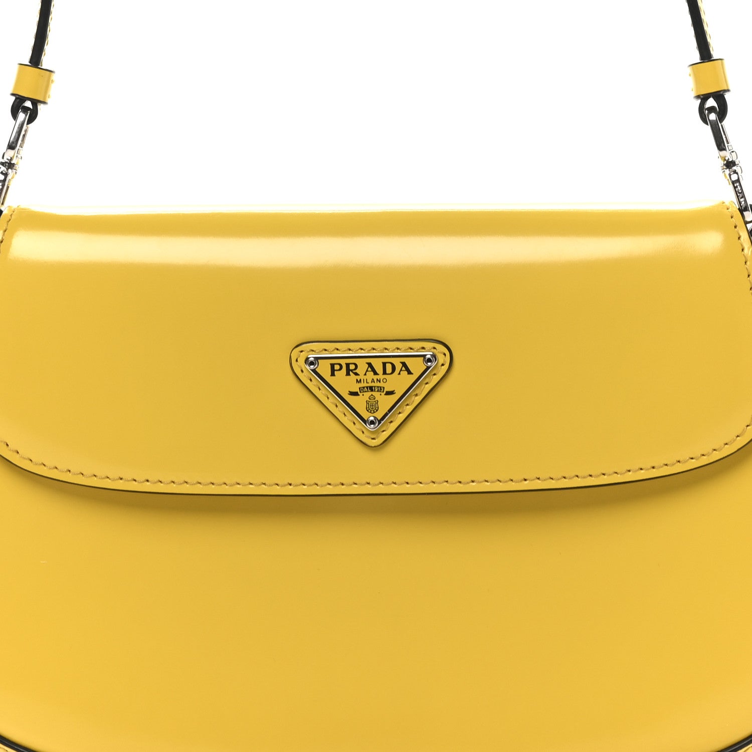 Prada Spazzolato Cleo Flap Shoulder Bag Sole Black 7 of 9