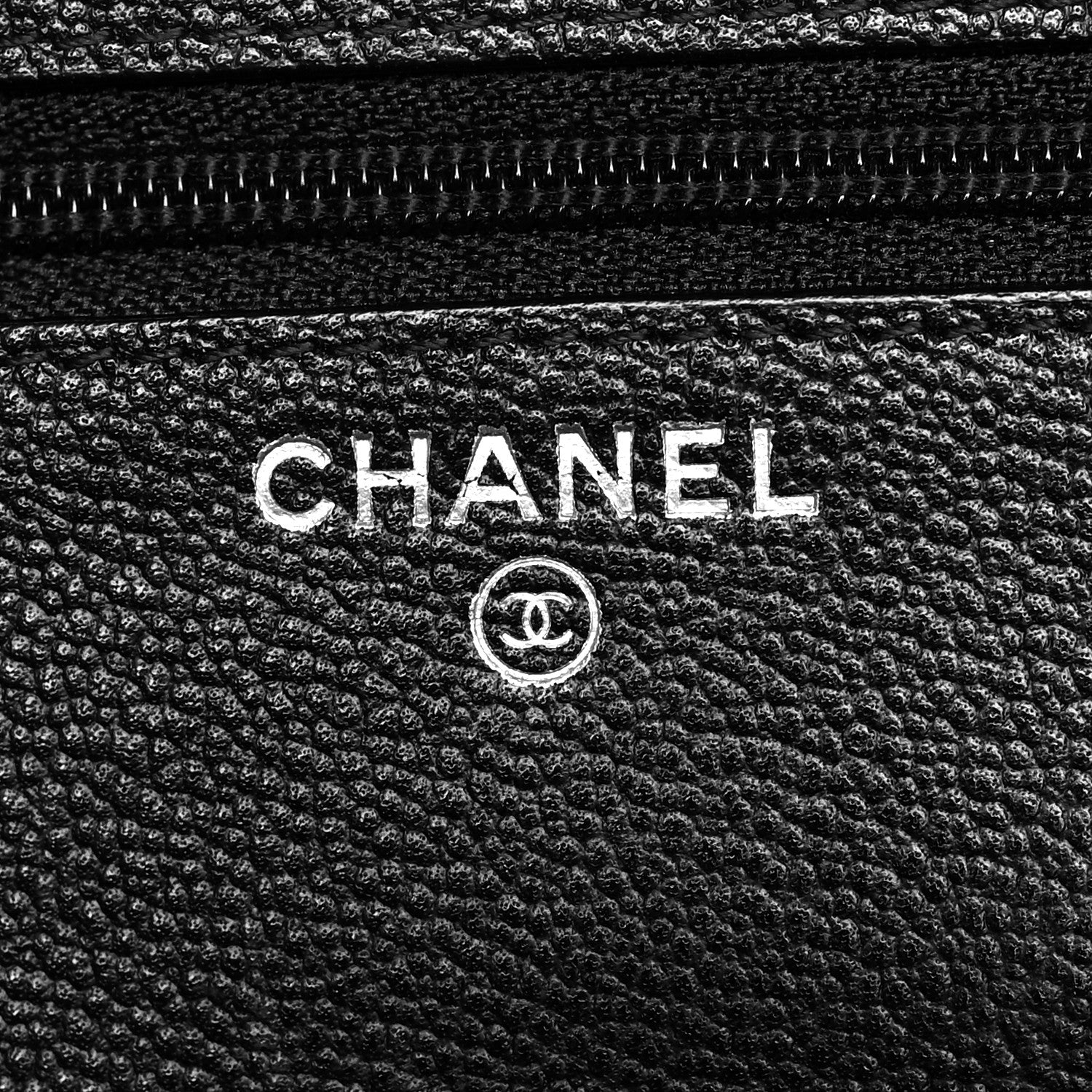 Chanel Grained Calfskin Quilted CC Box Wallet On Chain WOC Black 7 of 12
