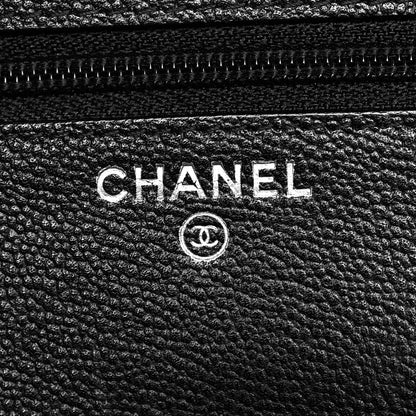 Chanel Grained Calfskin Quilted CC Box Wallet On Chain WOC Black 7 of 12