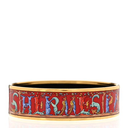 Hermes Enamel Printed Alphabet Animaux Wide Bracelet 70 3 of 5